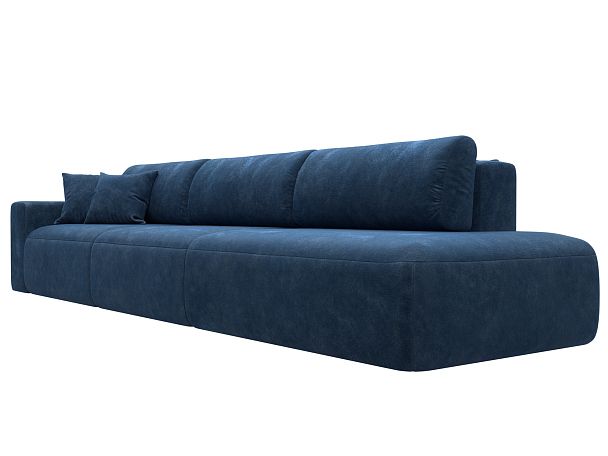 Диван прямой Лига-036 НПБ Модерн Лонг подлокотник слева Велюр синий - Вид 3