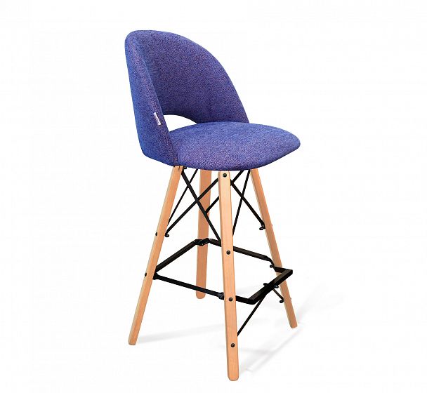 Стул барный  Sheffilton SHT-ST34/S80 синий мираж/прозрачный лак/черный - Вид 1