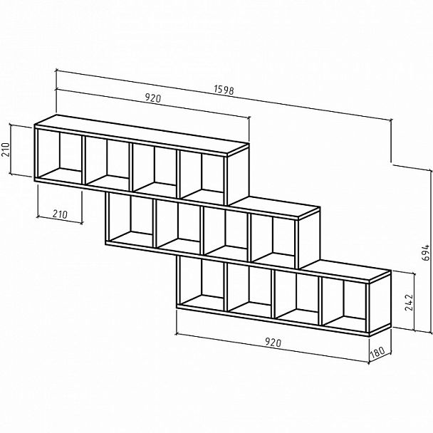 Полка книжная Вайс-8 - Вид 2