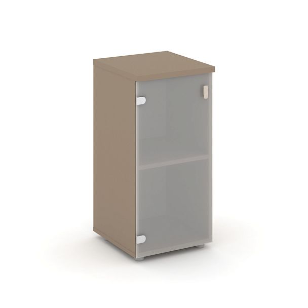 Estetica Шкаф низ. узкий лев. (1 низ. фасад стекло) ES.SU-3.2 (L) Латте/Сатин матовый 400*420*823 - Вид 1