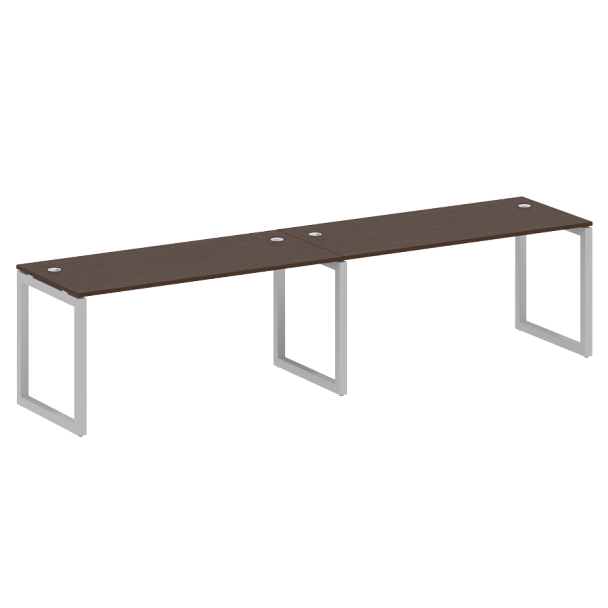 Metal System Quattro Р. ст. на 2 раб. места на О-образном м/к 50БО.СМ-2.4 Венге/Серый металл 3200*720*750 - Вид 1
