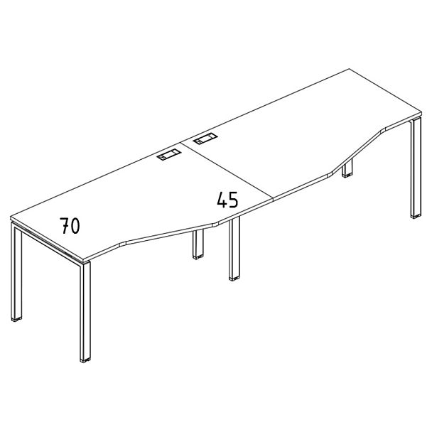 Рабочая станция столы Техно на металлокаркасе UNO (2х160) A4 А4 Б1 065-2 БП дуб / металлокаркас антрацит - Вид 3