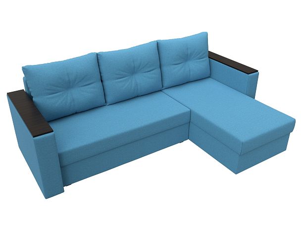 Диван угловой Атланта Лайт Б/С правый угол Рогожка голубой - Вид 6