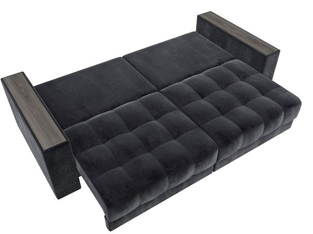 Диван прямой с декором Лига-049 НПБ Велюр серый - Вид 10