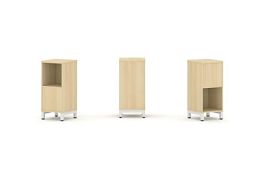 Стайл Проджект Набор стеллажа 2-х сторон., 2 яр. SN.NSD-211 Акация Лорка/Металл Белый 387*400*881 - Фото предпросмотра