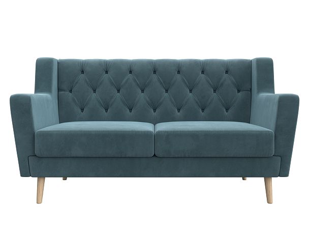 Прямой диван Брайтон 2 Люкс (полностью велюр бирюзовый) - Вид 2