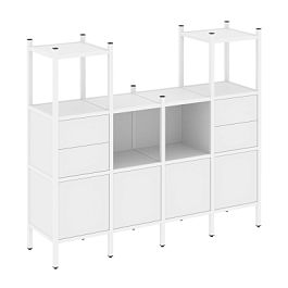 Loft Прямой стеллаж наборный VR.L-14 Белый бриллиант/Белый металл 1694*446*1458 - Фото предпросмотра