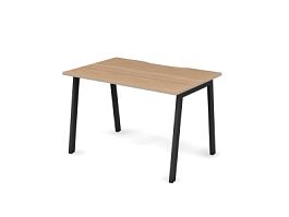 MATRIX 121S100-A Стол прямой, пров-ик вырезной (А-опоры) 1180х780х775 Швейцарский вяз/Темно-серый - Фото предпросмотра