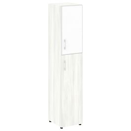 Yalta Шкаф узкий LT.SU-1.7 R (R) white Снежная патина/Стекло white 400*450*1987 - Фото предпросмотра