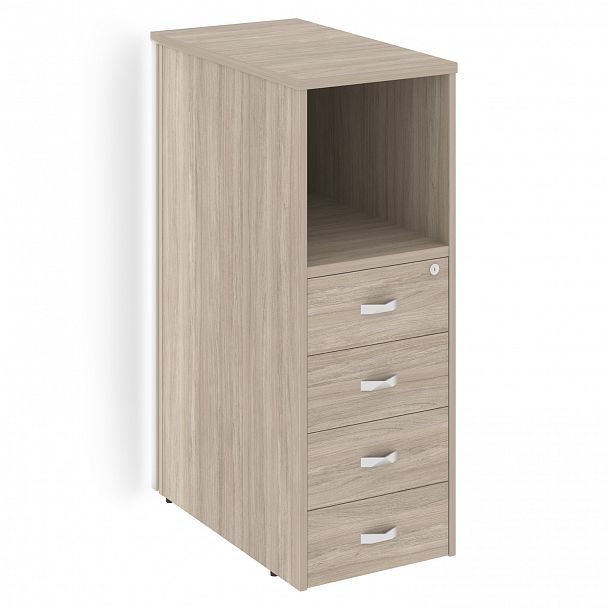 Тумба с подсветкой 4 ящика завершающая "Onix" O.R-TV-4.S дуб аттик - Вид 1