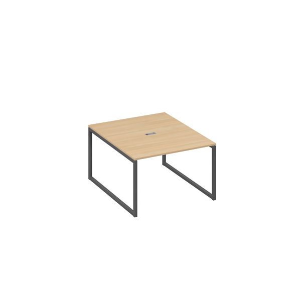 Стол 120 переговорный с металлокаркасом QUATTRO A4 А4 Б4 134 БП натуральный дуб / металлокаркас антрацит - Вид 1