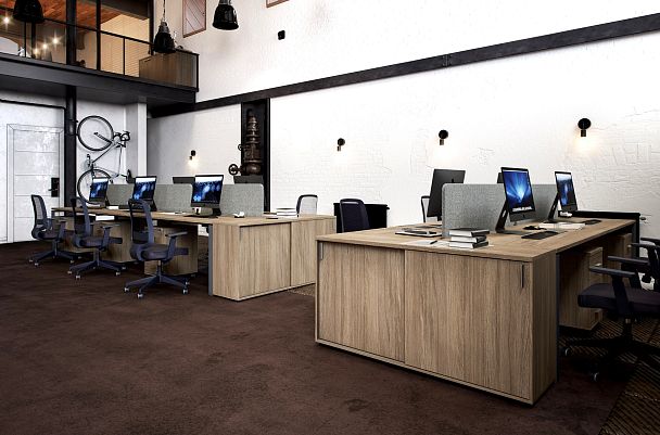 Шкаф высокий Sigma с нишей 400х400х1955, з.ст HDF, левый / корпус: дуб темный; фасады: белый - Вид 2