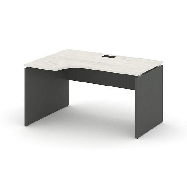 Стайл Проджект Стол рабочий эргоном. SN-D.SPA-001(L) Дуб Наварра/Антрацит NEW/Черная Заглушка 1380*6 - Вид 1