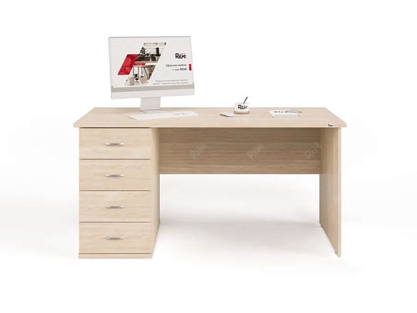 ЛАЙТ / LIGHT RLG008-15x7L Однотумбовый стол 150x70x75 Дуб Сонома - Вид 2