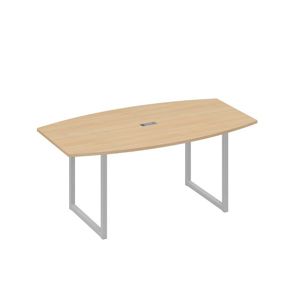Стол для переговоров 180 на каркасе QUATTRO A4 А4 Б4 112 БП натуральный дуб / металлокаркас серый - Вид 1
