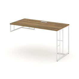 Rift Стол письменный для опорной тумбы левый RF.SPOT-003 (L) Сандал Янтарный/Металл Белый 1380*600*750 - Фото предпросмотра