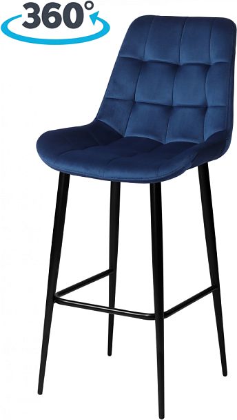 Комплект барных поворотных стульев Эйден, Confetti blue/черный, 3 шт. - Вид 1