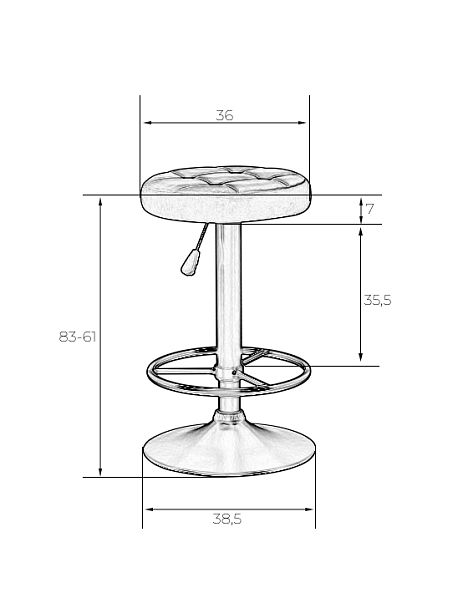 Набор 2 шт Табурет барный DOBRIN BRUNO GOLD (пудрово-розовый велюр (MJ9-32)) - Вид 4