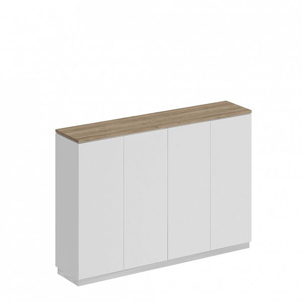 Шкаф для документов закрытый средний "City" СИ 320 дуб гладстоун светлый/белый премиум/белый премиум - Вид 1