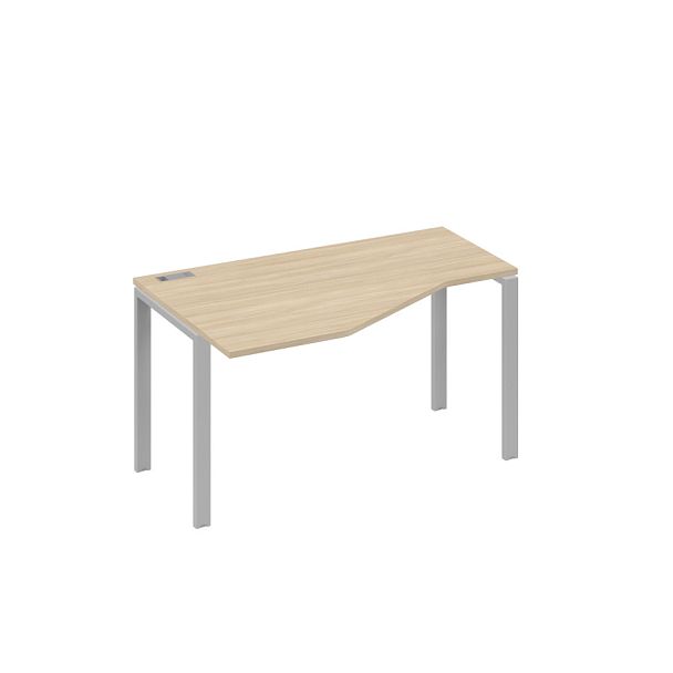 Стол 140х90 эргономичный левый Техно каркас UNO A4 А4 Б1 053 БП дуб скандинавский / металлокаркас серый - Вид 1