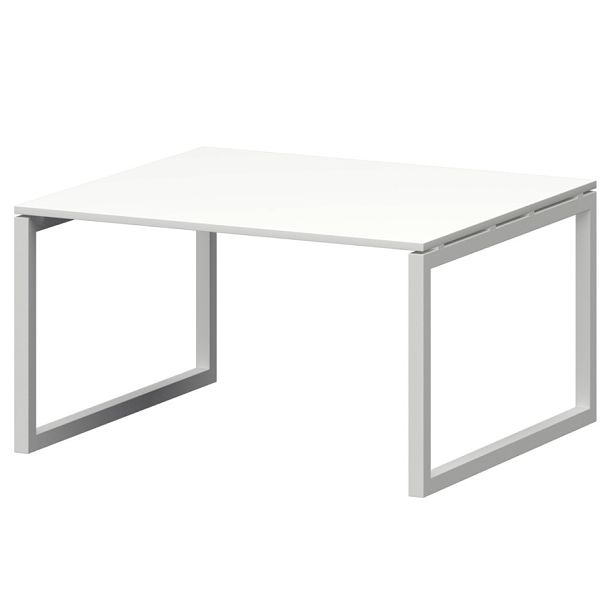 Стол переговорный на металлокаркасе СМСП-О-14.123.Пр50 Белый/Белый 1400x1236x750 Смарт - Вид 1