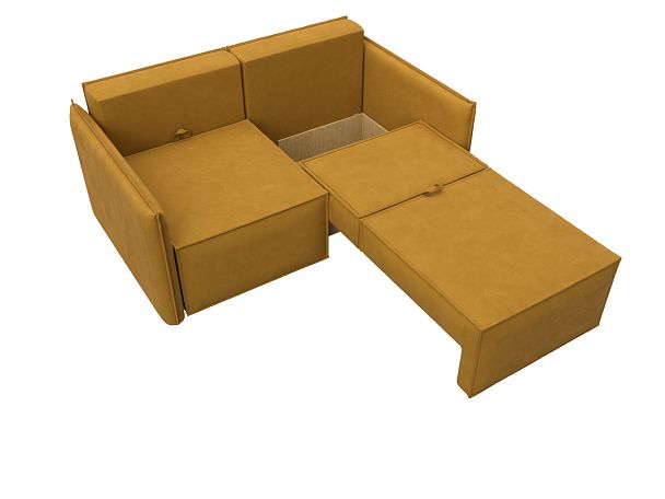 Диван прямой Либерти мини Велюр желтый - Вид 7