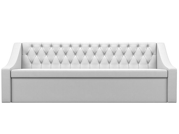 Кухонный прямой диван Мерлин (полностью экокожа белая) - Вид 2