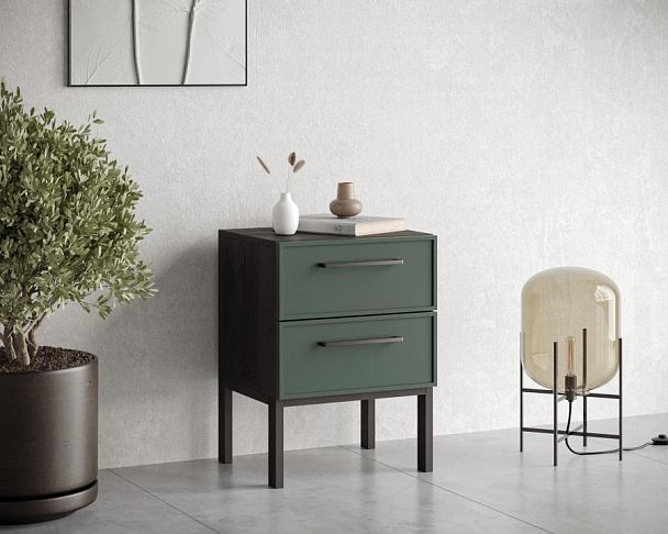 Тумбочка с двумя ящиками Nicole арт NEM16G Зеленый - Вид 3