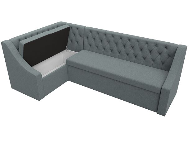 Диван кухонный угловой Мерлин левый угол Рогожка серый - Вид 7