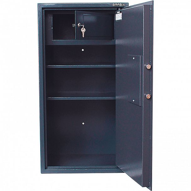 Сейф BRABIX "КМ-900Т", 900х470х400 мм, 51 кг, ключевой замок + 2 полки, трейзер, крепление к стене, 291168 - Вид 4