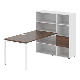 Стол-стеллаж EURST 1215 Дуб Денвер тёмный/Белый/Белый 1990х1250х1355 EDIS - Фото предпросмотра