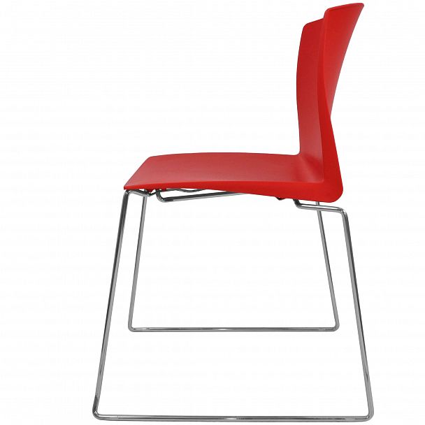 Стул Pull (пруток) каркас Хром, красный, стопируемый - Вид 4