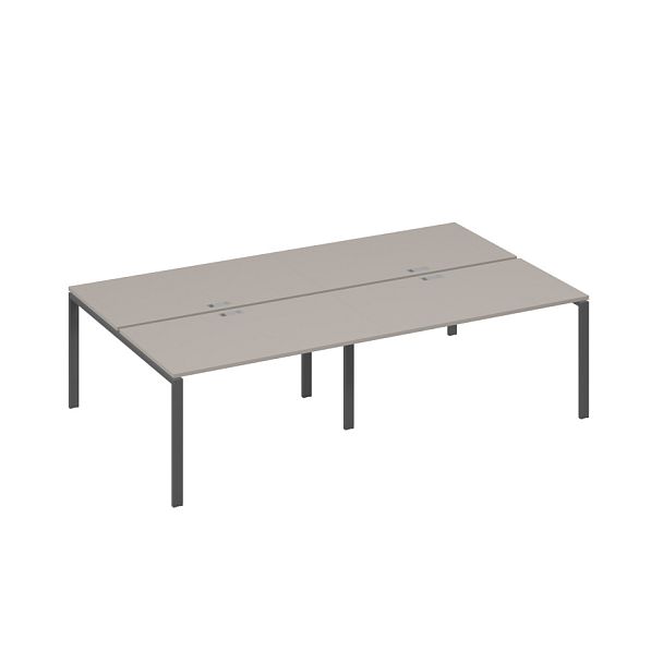 Станция на металлокаркасе UNO столы 4х140 A4 А4 Б1 177-2 БП мокко премиум / металлокаркас антрацит - Вид 1