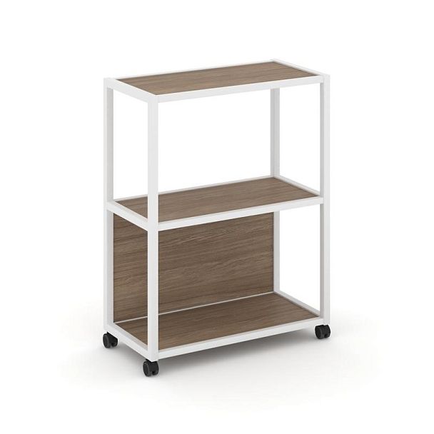 Shelf Mobile Стеллаж 3 уровня 1 секция VR.LT-STK-302.08 Дуб Аризона/Металл Белый 800*400*1046 - Вид 1
