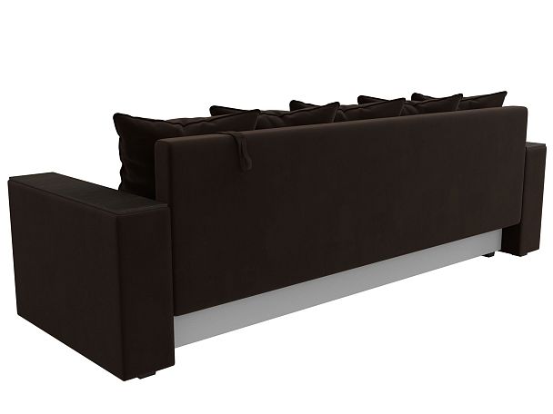 Диван прямой Дубай Лайт полки слева (полностью микровельвет коричневый) - Вид 6