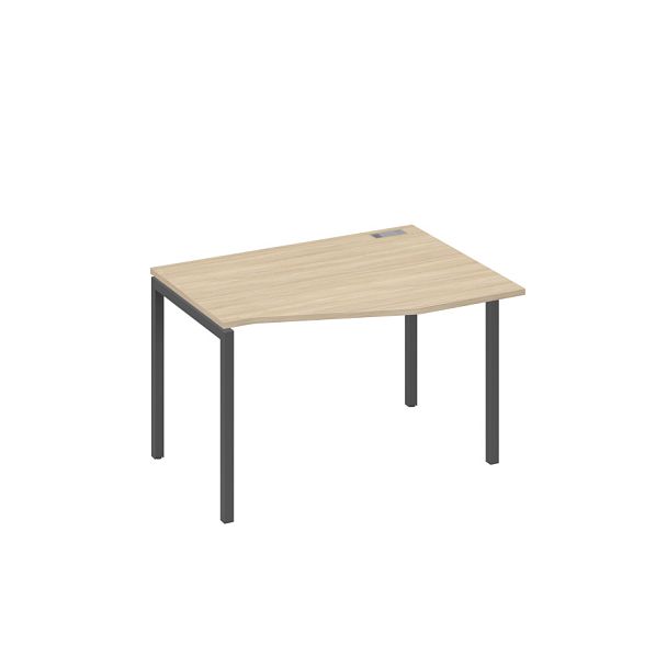 Стол эргономичный правый "Техно" на металлокаркасе DUE A4 А4 Б2 062 БП дуб скандинавский / металлокаркас антрацит - Вид 1