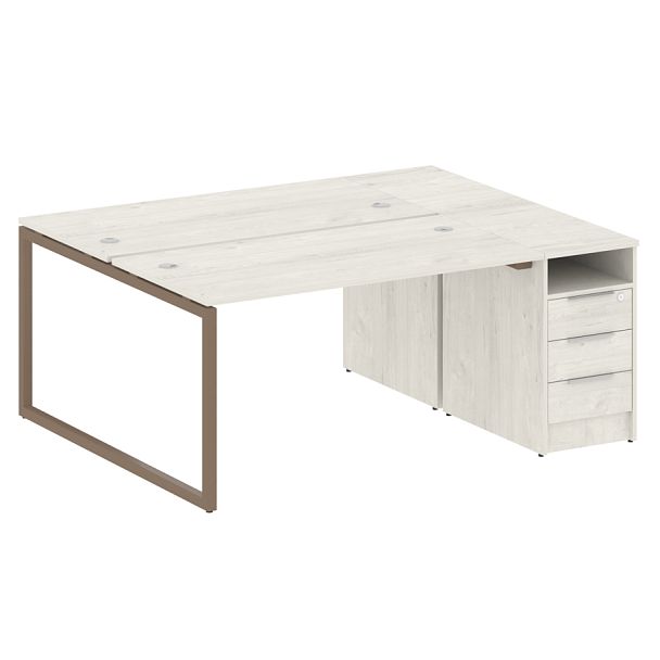 Metal System Quattro Р. ст. с тумбой на О-образном м/к 40БО.РС-СТП-2.3 Дуб наварра/Мокко металл 1812*1475*750 - Вид 1