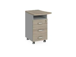 БЕРЛИН / BERLIN Тумба приставная левая 530х600х740 Шорвуд/Серый - Фото предпросмотра