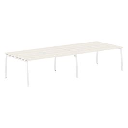 Стол 4-х местный ELWST 3513 Ясень Траун/Белый 3526х1346х750 EDIS - Фото предпросмотра