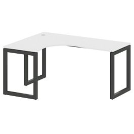 Metal System Quattro Стол криволинейный левый на О-образном м/к 50БО.СА-4 (L) Белый/Антрацит металл 1600*1200*750 - Фото предпросмотра
