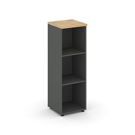 Стайл Проджект Стеллаж средний узкий SN.STU.E-200 Антрацит/Тиквуд Светлый 400*400*1203 - Фото предпросмотра