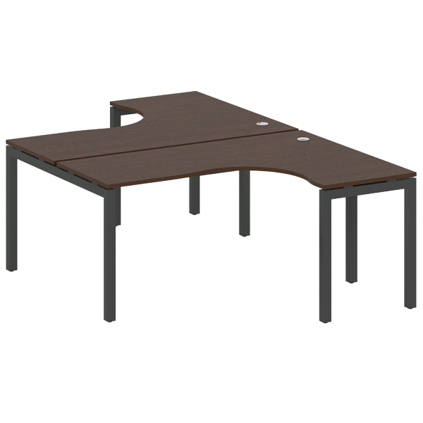 Metal System Quattro Р. ст. криволинейная на П-образном м/к 50БП.РАС-СА-2.4 Венге/Антрацит металл 1600*2435*750 - Вид 1