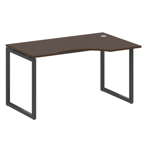 Metal System Quattro Стол криволинейный правый на О-образном м/к 40БО.СА-2 (R) Венге/Антрацит металл 1400*900*750 - Вид 1