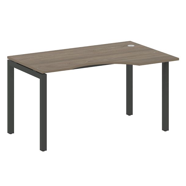 Metal System Quattro Стол криволинейный правый на П-образном м/к 50БП.СА-2 (R) Вяз/Антрацит металл 1400*900*750 - Вид 1
