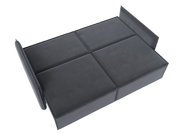 Диван прямой Либерти (полностью велюр серый) - Вид 10