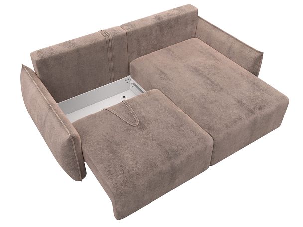 Диван угловой Лига-051 НПБ угол универсальный Велюр бежевый - Вид 7