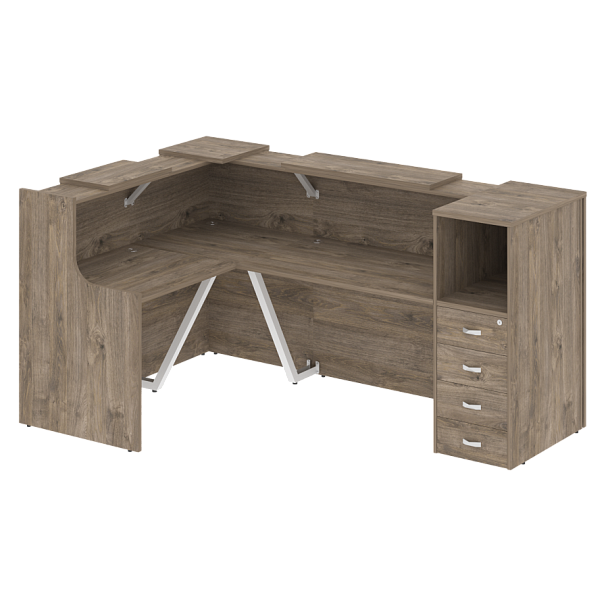 Ресепшн Г-образный "Onix" O.R-K-25 тиквуд темный - Вид 1