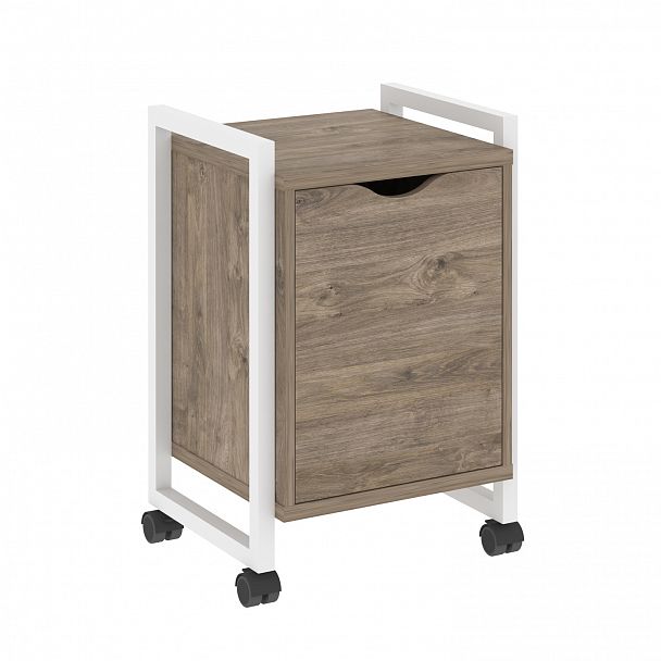 Тумба на колесах "Loft" VR.L-T2.K тиквуд темный/белый - Вид 1