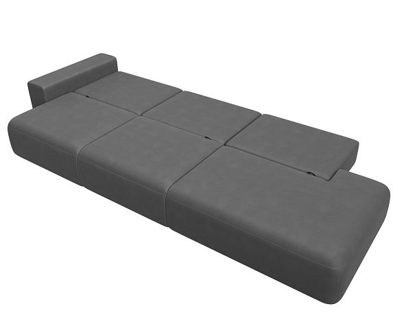 Диван прямой Лига-036 НПБ Модерн Лонг подлокотник слева Искусственная замша серый - Вид 10