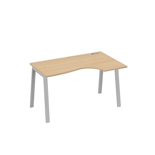 Стол эргономичный правый "Классика" на металлокаркасе TRE A4 А4 Б3 044 БП натуральный дуб / металлокаркас серый - Вид 1
